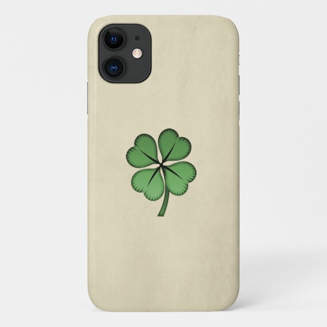 Funda De Case-Mate Para iPhone Clásico irlandés Lucky Shamrock (Reverso)