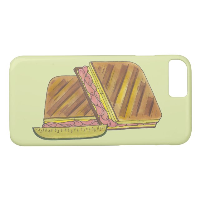 Funda De Case-Mate Para iPhone Clásico Miami Sandwich Cubano Ham Cerdo Queso Suiz (Reverso (horizontal))
