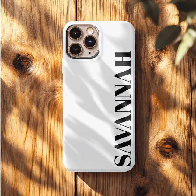 Funda De Case-Mate Para iPhone Clásico nombre personalizado simple blanco  (Subido por el creador)