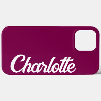 Funda Para iPhone 13 Pro Max Clásico Personalizado Elegante Monograma Vino iPho