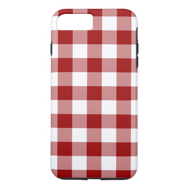 Funda De Case-Mate Para iPhone Clásico Red and White Gingham Plaid (Reverso)