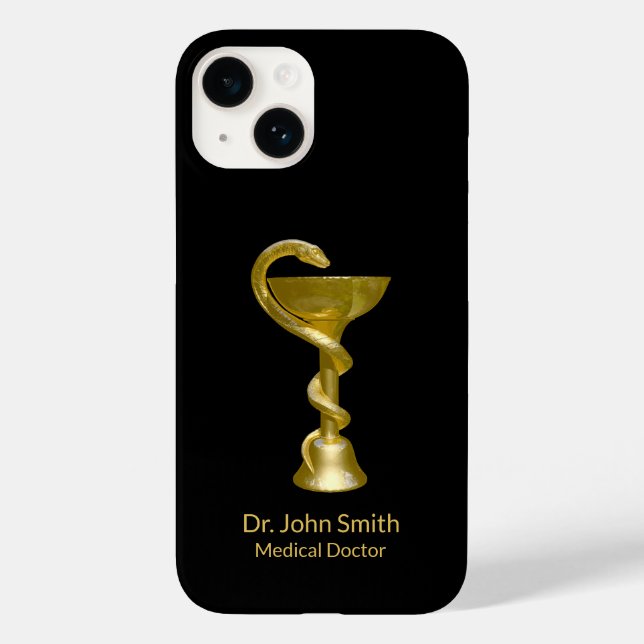 Funda De Case-Mate Para iPhone Clásico Tazón Médico Hygieia Snake Caduceus (Reverso )