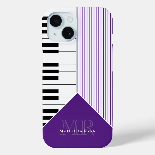 Funda De Case-Mate Para iPhone Clásicos de piano | púrpura real (Reverso )