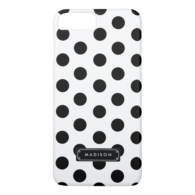 Funda De Case-Mate Para iPhone Clásicos puntos de polka blanco grande personaliza (Reverso)