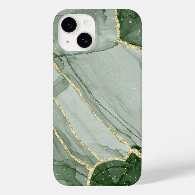 Funda De Case-Mate Para iPhone Classy Green Gold Marble Pattern iPhone / Android (Reverso )