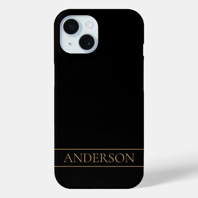Funda De Case-Mate Para iPhone Classy Personalizable Gold Text & Lines (Reverso )