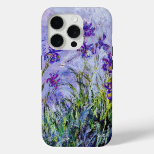 Funda Para iPhone 15 Pro Claude Monet Lilac Irises Azul Floral Vintage
