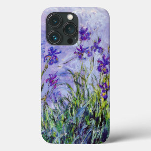 Funda Para iPhone 13 Pro Claude Monet Lilac Irises Azul Floral Vintage