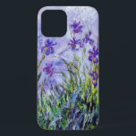 Funda Para iPhone 12 Claude Monet Lilac Irises Azul Floral Vintage<br><div class="desc">Esta pintura titulada "Lilac Irises" fue hecha entre 1914 y 1917 por el impresionista francés Claude Oscar Monet (1840-1926).
   Es nuestra Serie Bella Artes número 131.</div>