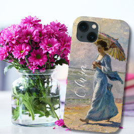 Funda Para iPhone 13 Claude Monet, mujer caminando con paraguas, elegan