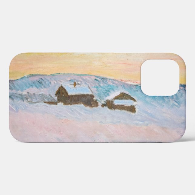Funda De Case-Mate Para iPhone Claude Monet - Paisaje noruego, casas azules (Reverso  (Horizontal))