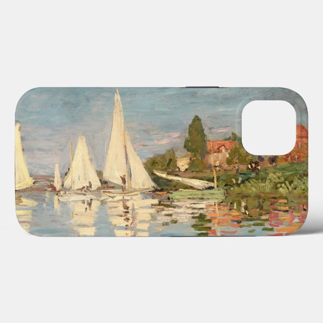 Funda De Case-Mate Para iPhone Claude Monet | Regatta at Argenteuil, c.1872 (Reverso (Horizontal))