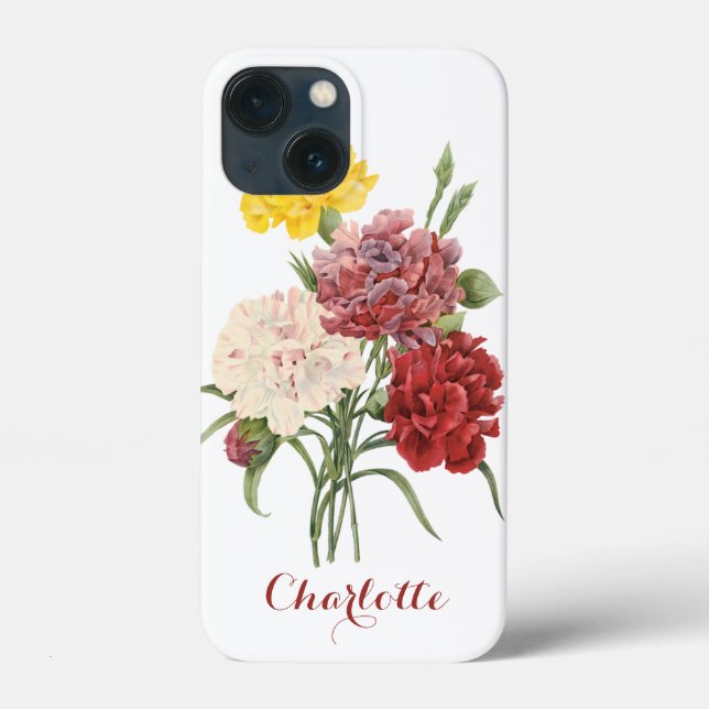 Funda De Case-Mate Para iPhone Claveles Antiguos Dianthus Flores de Jardín Redout (Reverso )