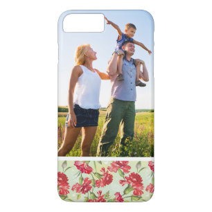 Funda Para iPhone 8 Plus/7 Plus Claveles rojos y mariposas de la foto de encargo