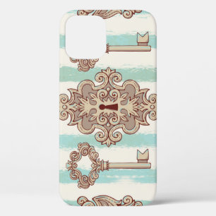 Funda Para iPhone 12 Claves de época, cerraduras: patrón de mano libre.
