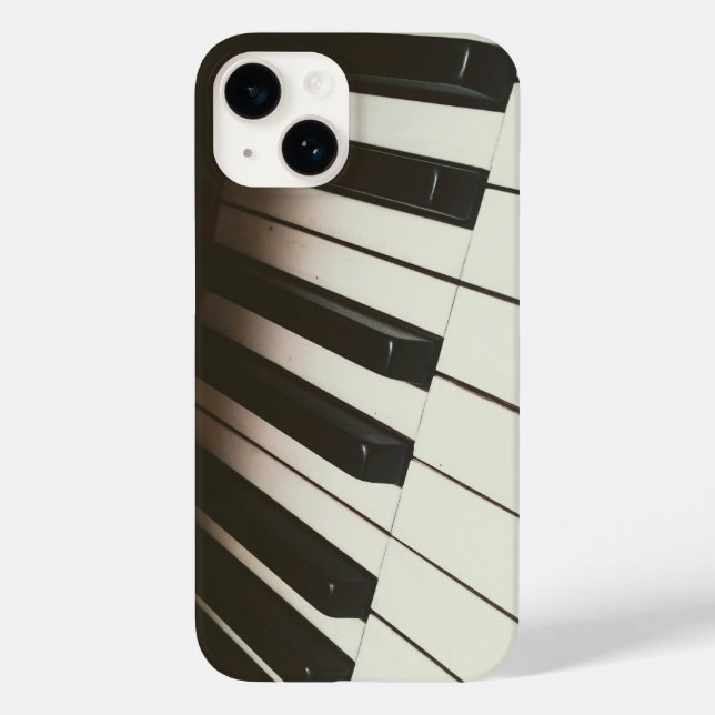 Funda De Case-Mate Para iPhone Claves de piano - Elegante fotografía en blanco y  (Reverso )