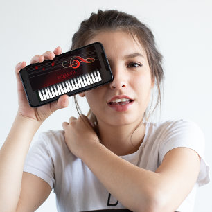 Funda Para iPhone XS Max Clef De Píano Y Treble Rojo