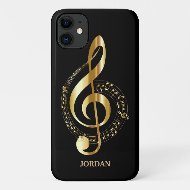 Funda De Case-Mate Para iPhone Clef Gold Treble (Reverso)