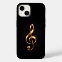 Clefa de sol dorada para iPhone 14 Mate Black 4 Lu