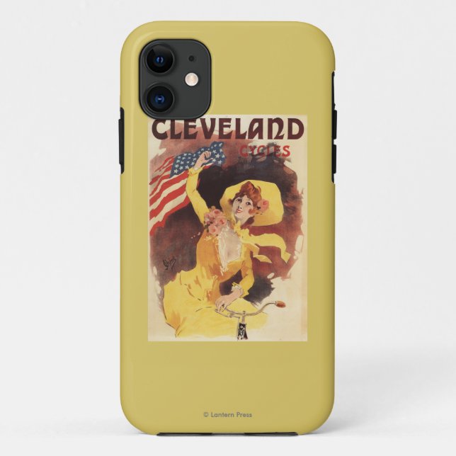 Funda De Case-Mate Para iPhone Cleveland monta en bicicleta al chica americano en (Reverso)