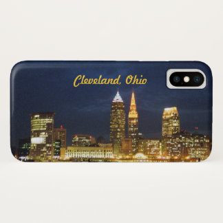 Funda Para iPhone X Cleveland, OH Night Lights Vibe iPhone Case