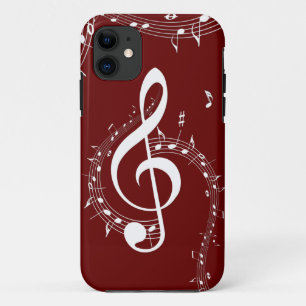Funda Para iPhone 11 Climactic G Clef Music Red