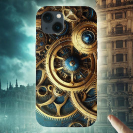 Funda Para iPhone 13 Clockwork Gold y Verde azulado