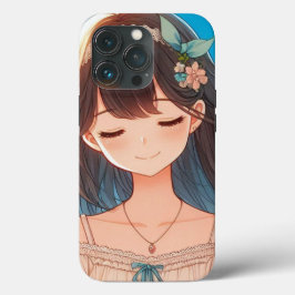 Funda Para iPhone 13 Pro Closed Eyes Girl　iPhone / iPad ケース