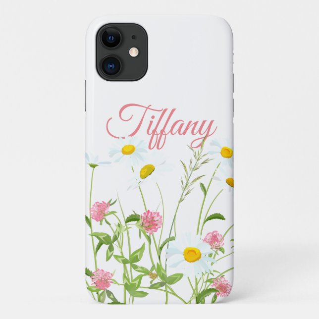 Funda De Case-Mate Para iPhone Clovers & Daisies (Reverso)