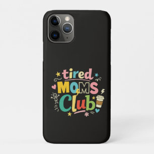 Funda Para iPhone 11 Pro Club de Madres Cansadas Café Humor de Mamá