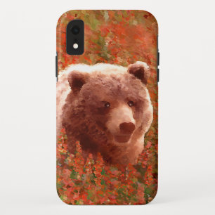 Funda Para iPhone XR Club de oso pardo en pintura de marihuana de fuego