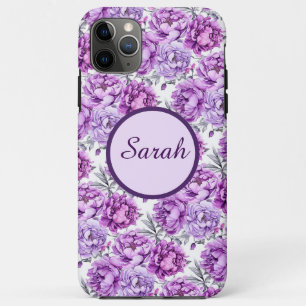 Funda Para iPhone 11 Pro Max Clubes florales morados y rosados