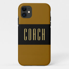 Funda Para iPhone 11 COACH Elegante Textos Bandas negras anchas