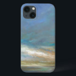 Funda Para iPhone 13 Coastal Clouds with Ocean<br><div class="desc">An amazing coastal painting of that stunning Californian shoreline as depicted by Sheila Finch. This nature inspired landscape takes a touch of the familiar and applies a modern touch in this colorful piece of art brought to you by World Art Group. Light breaking through clouds over a calm ocean that...</div>