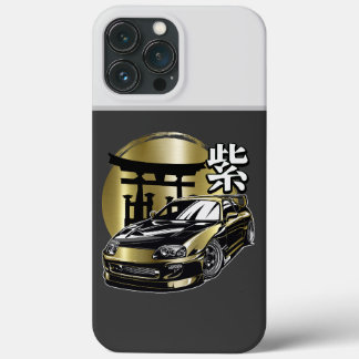 FUNDA PARA iPhone 13 PRO MAX COCHE DE CONDUCCIÓN DE ORO DE ESTILO ANIME