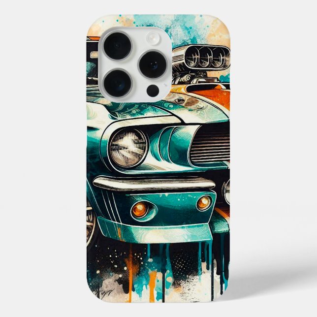 Funda De Case-Mate Para iPhone coche de los años 60 (Reverso )