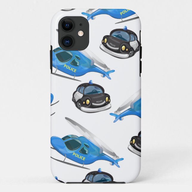 Funda De Case-Mate Para iPhone Coche de policía y helicóptero (Reverso)