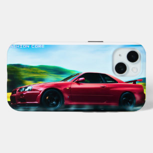 Funda Para iPhone 15 Coche deportivo de los años 2000 en la cubierta ma