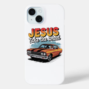 Funda Para iPhone 15 Coche Musculoso Antiguo 'Jesús Toma el Volante'