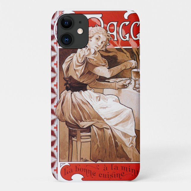 Funda De Case-Mate Para iPhone Cocina femenina, Alphonse Mucha (Reverso)