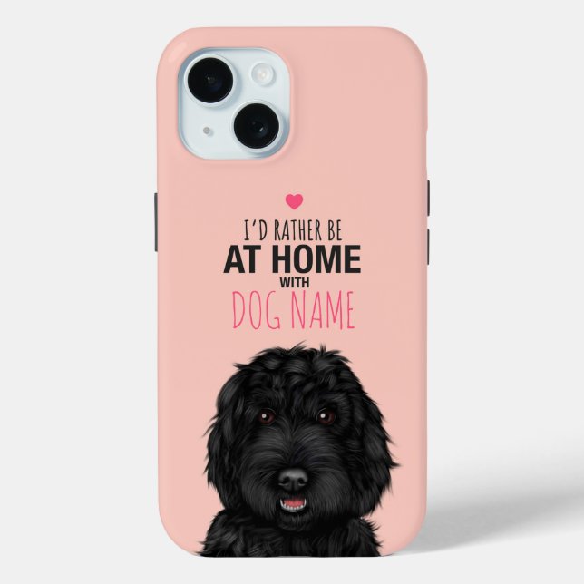 Funda De Case-Mate Para iPhone Cockapoo negro personalizado (Reverso )