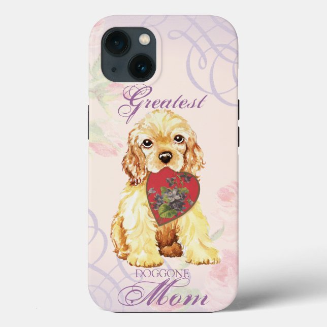 Funda De Case-Mate Para iPhone Cocker Spaniel Heart Mom (Reverso )