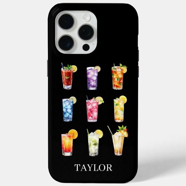 Funda De Case-Mate Para iPhone Cocktails Cocktails Cocktails Monogrammed (Reverso )