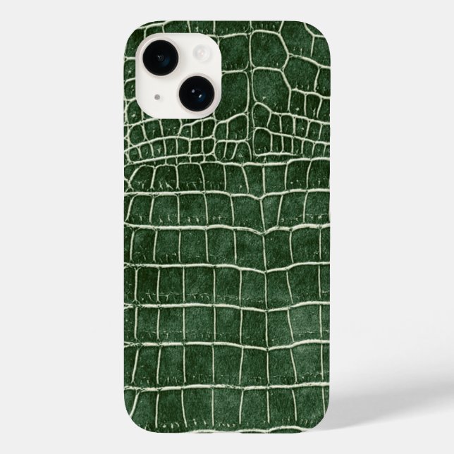 Funda De Case-Mate Para iPhone Cocodrilo de imitación verde (Reverso )