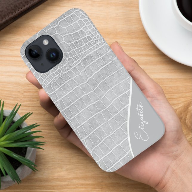Funda De Case-Mate Para iPhone Cocodrilo gris perla personalizado (Subido por el creador)