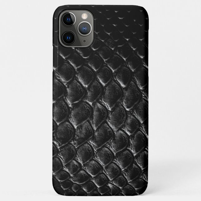 Funda De Case-Mate Para iPhone Cocodrilo negro moderno (Reverso)