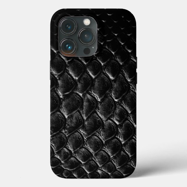 Funda De Case-Mate Para iPhone Cocodrilo negro moderno (Reverso )