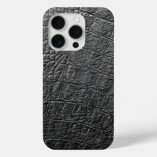 Funda Para iPhone 15 Pro Cocodrilo negro moderno