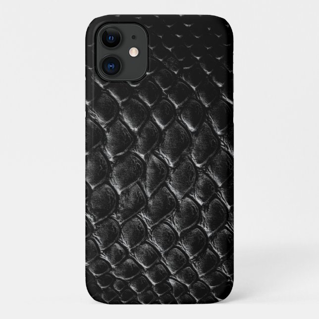 Funda De Case-Mate Para iPhone Cocodrilo negro moderno (Reverso)