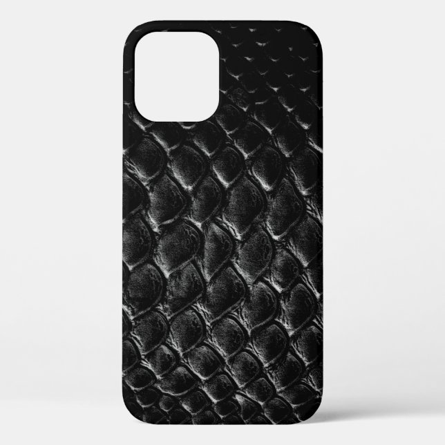 Funda De Case-Mate Para iPhone Cocodrilo negro moderno (Reverso )